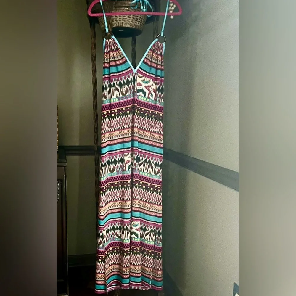 Halter Print Midi Dress Size- 4-8 - Picture 8 of 9